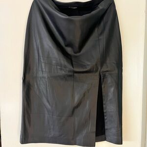 Express Gray Asymmetrical Pencil Midi Skirt